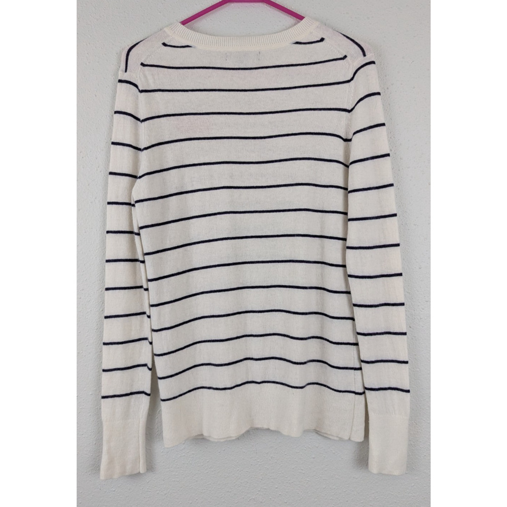 Banana Republic sz M Sweater merino wool blend stripes lips long sleeves 0661 - Picture 3 of 5